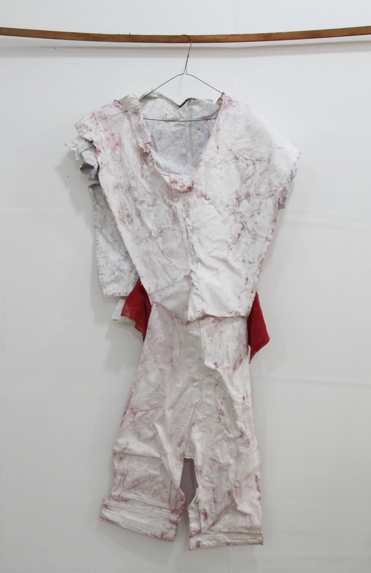 studio documentation - ghosts - textile remnants stiffened with plaster - Zoe bilgeri and Edwin Boye/ 2025/ Accra
